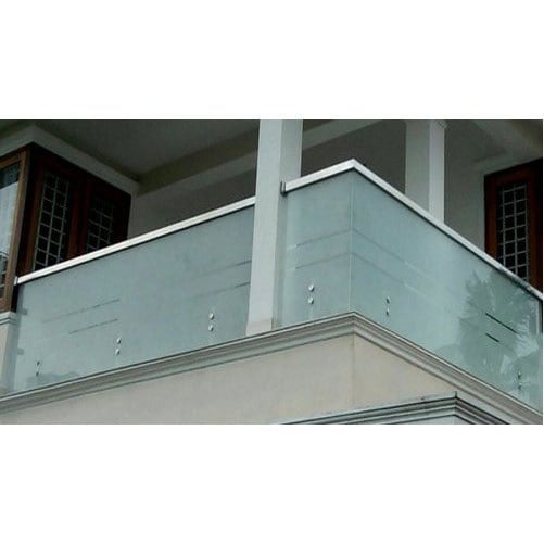 Modern Glass Railing Fitting on High Elevation